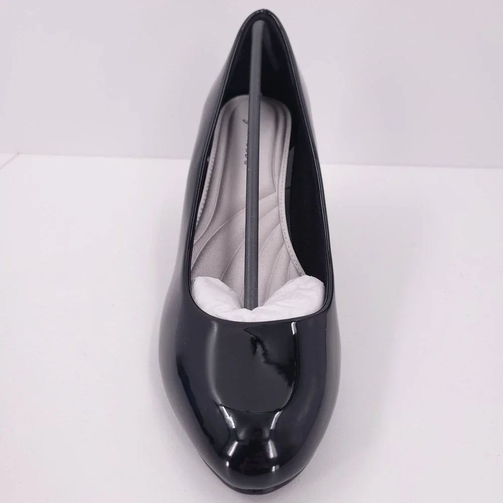 Easy Street Passion Dress Pumps Black Womens 11 M‎ Patent Slip On Classic Heels